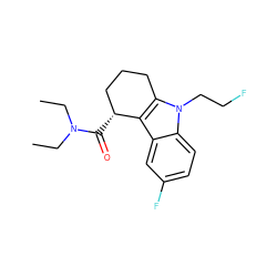 CCN(CC)C(=O)[C@@H]1CCCc2c1c1cc(F)ccc1n2CCF ZINC000073197248