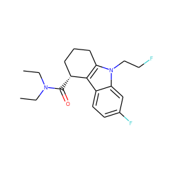 CCN(CC)C(=O)[C@@H]1CCCc2c1c1ccc(F)cc1n2CCF ZINC000073199279