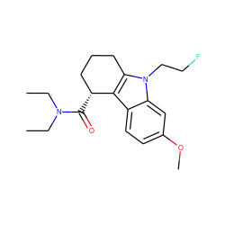 CCN(CC)C(=O)[C@@H]1CCCc2c1c1ccc(OC)cc1n2CCF ZINC000082154713