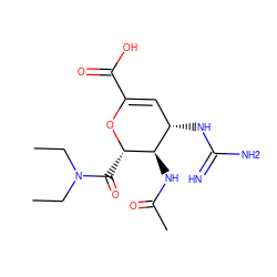 CCN(CC)C(=O)[C@@H]1OC(C(=O)O)=C[C@H](NC(=N)N)[C@H]1NC(C)=O ZINC000013778743