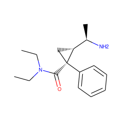 CCN(CC)C(=O)[C@]1(c2ccccc2)C[C@@H]1[C@@H](C)N ZINC000013760486