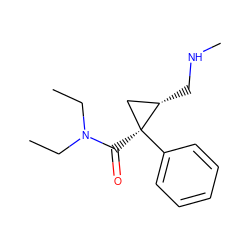 CCN(CC)C(=O)[C@]1(c2ccccc2)C[C@@H]1CNC ZINC000005649647