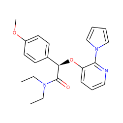 CCN(CC)C(=O)[C@H](Oc1cccnc1-n1cccc1)c1ccc(OC)cc1 ZINC000096168029