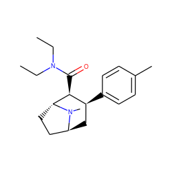 CCN(CC)C(=O)[C@H]1[C@@H](c2ccc(C)cc2)C[C@H]2CC[C@H]1N2C ZINC000100728334