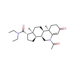 CCN(CC)C(=O)[C@H]1CC[C@@H]2[C@@H]3CN(C(C)=O)C4=CC(=O)CC[C@]4(C)[C@@H]3CC[C@]12C ZINC000026393848