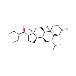 CCN(CC)C(=O)[C@H]1CC[C@@H]2[C@@H]3CN(C(C)C)C4=CC(=O)CC[C@]4(C)[C@@H]3CC[C@]12C ZINC000026394450