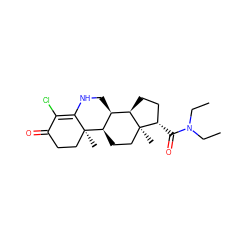 CCN(CC)C(=O)[C@H]1CC[C@@H]2[C@@H]3CNC4=C(Cl)C(=O)CC[C@]4(C)[C@@H]3CC[C@]12C ZINC000026399586