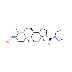 CCN(CC)C(=O)[C@H]1CC[C@H]2[C@@H]3CC[C@H]4N(C)/C(=N/O)CC[C@]4(C)[C@H]3CC[C@]12C ZINC000299821087