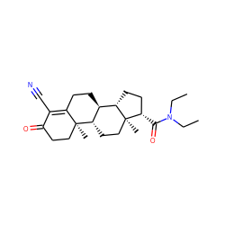 CCN(CC)C(=O)[C@H]1CC[C@H]2[C@@H]3CCC4=C(C#N)C(=O)CC[C@]4(C)[C@H]3CC[C@]12C ZINC000118932708