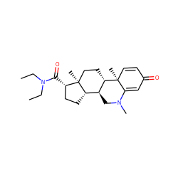 CCN(CC)C(=O)[C@H]1CC[C@H]2[C@@H]3CN(C)C4=CC(=O)C=C[C@]4(C)[C@H]3CC[C@]12C ZINC000013737936