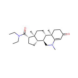 CCN(CC)C(=O)[C@H]1CC[C@H]2[C@@H]3CN(C)C4=CC(=O)CC[C@]4(C)[C@H]3CC[C@]12C ZINC000003932209