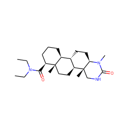 CCN(CC)C(=O)[C@H]1CCC[C@H]2[C@@H]3CC[C@H]4N(C)C(=O)NC[C@]4(C)[C@H]3CC[C@]12C ZINC000299821091