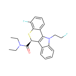 CCN(CC)C(=O)[C@H]1Sc2c(F)cccc2-c2c1c1ccccc1n2CCF ZINC000068208455