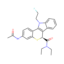 CCN(CC)C(=O)[C@H]1Sc2cc(NC(C)=O)ccc2-c2c1c1ccccc1n2CCF ZINC000096909183