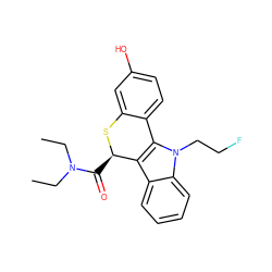 CCN(CC)C(=O)[C@H]1Sc2cc(O)ccc2-c2c1c1ccccc1n2CCF ZINC000096909187