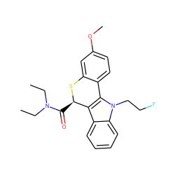 CCN(CC)C(=O)[C@H]1Sc2cc(OC)ccc2-c2c1c1ccccc1n2CCF ZINC000096909193