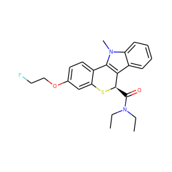 CCN(CC)C(=O)[C@H]1Sc2cc(OCCF)ccc2-c2c1c1ccccc1n2C ZINC000096909221