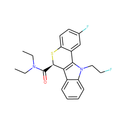 CCN(CC)C(=O)[C@H]1Sc2ccc(F)cc2-c2c1c1ccccc1n2CCF ZINC000096909189