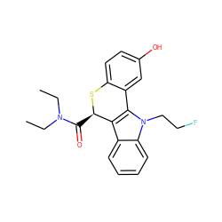 CCN(CC)C(=O)[C@H]1Sc2ccc(O)cc2-c2c1c1ccccc1n2CCF ZINC000096909185