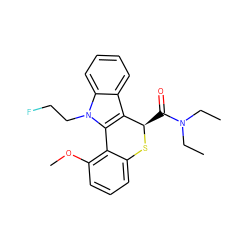 CCN(CC)C(=O)[C@H]1Sc2cccc(OC)c2-c2c1c1ccccc1n2CCF ZINC000096909197