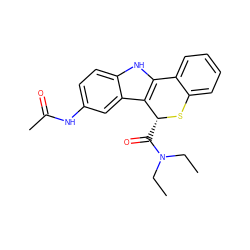 CCN(CC)C(=O)[C@H]1Sc2ccccc2-c2[nH]c3ccc(NC(C)=O)cc3c21 ZINC000096909209