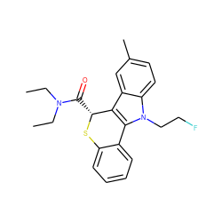 CCN(CC)C(=O)[C@H]1Sc2ccccc2-c2c1c1cc(C)ccc1n2CCF ZINC000096909203