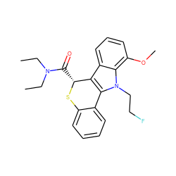 CCN(CC)C(=O)[C@H]1Sc2ccccc2-c2c1c1cccc(OC)c1n2CCF ZINC000068208460