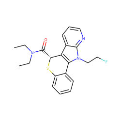 CCN(CC)C(=O)[C@H]1Sc2ccccc2-c2c1c1cccnc1n2CCF ZINC000096909215