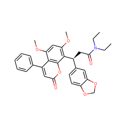 CCN(CC)C(=O)C[C@@H](c1ccc2c(c1)OCO2)c1c(OC)cc(OC)c2c(-c3ccccc3)cc(=O)oc12 ZINC000013661619