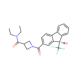 CCN(CC)C(=O)C1CN(C(=O)c2ccc3c(c2)[C@](O)(C(F)(F)F)c2ccccc2-3)C1 ZINC000144746465