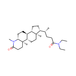 CCN(CC)C(=O)CC[C@@H](C)[C@H]1CC[C@H]2[C@@H]3CC[C@H]4N(C)C(=O)CC[C@]4(C)[C@H]3CC[C@@]21C ZINC000072135714