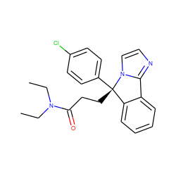 CCN(CC)C(=O)CC[C@]1(c2ccc(Cl)cc2)c2ccccc2-c2nccn21 ZINC000072107760