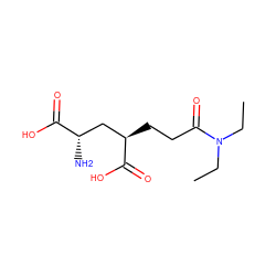 CCN(CC)C(=O)CC[C@H](C[C@H](N)C(=O)O)C(=O)O ZINC000095598216