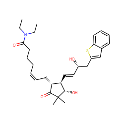 CCN(CC)C(=O)CCC/C=C\C[C@H]1C(=O)C(C)(C)[C@@H](O)[C@@H]1/C=C/[C@H](O)Cc1cc2ccccc2s1 ZINC000034060254