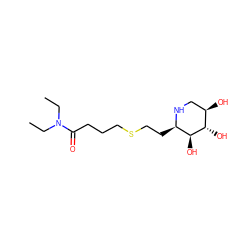 CCN(CC)C(=O)CCCSCC[C@H]1NC[C@@H](O)[C@H](O)[C@H]1O ZINC000084671221