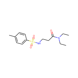 CCN(CC)C(=O)CCNS(=O)(=O)c1ccc(C)cc1 ZINC000003094585