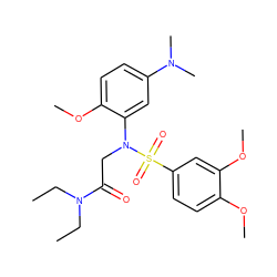 CCN(CC)C(=O)CN(c1cc(N(C)C)ccc1OC)S(=O)(=O)c1ccc(OC)c(OC)c1 ZINC000040429263