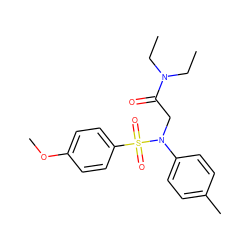 CCN(CC)C(=O)CN(c1ccc(C)cc1)S(=O)(=O)c1ccc(OC)cc1 ZINC000006728311