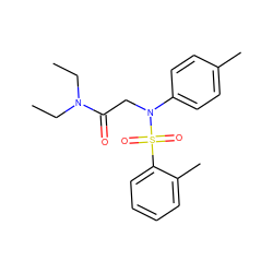 CCN(CC)C(=O)CN(c1ccc(C)cc1)S(=O)(=O)c1ccccc1C ZINC000040874725