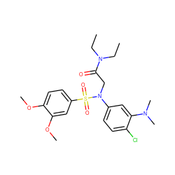 CCN(CC)C(=O)CN(c1ccc(Cl)c(N(C)C)c1)S(=O)(=O)c1ccc(OC)c(OC)c1 ZINC000040957242