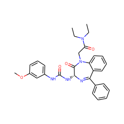 CCN(CC)C(=O)CN1C(=O)[C@@H](NC(=O)Nc2cccc(OC)c2)N=C(c2ccccc2)c2ccccc21 ZINC000013732659