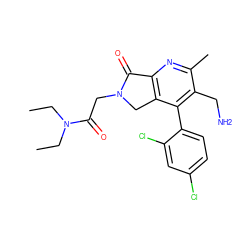 CCN(CC)C(=O)CN1Cc2c(nc(C)c(CN)c2-c2ccc(Cl)cc2Cl)C1=O ZINC000072317600