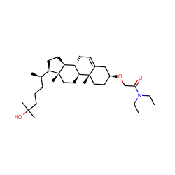CCN(CC)C(=O)CO[C@H]1CC[C@@]2(C)C(=CC[C@@H]3[C@@H]2CC[C@@]2(C)[C@H]3CC[C@@H]2[C@H](C)CCCC(C)(C)O)C1 ZINC000299835941