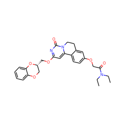 CCN(CC)C(=O)COc1ccc2c(c1)CCn1c-2cc(OC[C@@H]2COc3ccccc3O2)nc1=O ZINC000220184678