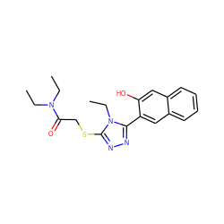 CCN(CC)C(=O)CSc1nnc(-c2cc3ccccc3cc2O)n1CC ZINC000018099782