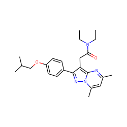 CCN(CC)C(=O)Cc1c(-c2ccc(OCC(C)C)cc2)nn2c(C)cc(C)nc12 ZINC000299864656