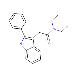 CCN(CC)C(=O)Cc1c(-c2ccccc2)[nH]c2ccccc12 ZINC000013833098