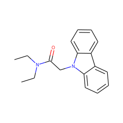 CCN(CC)C(=O)Cn1c2ccccc2c2ccccc21 ZINC000036432045