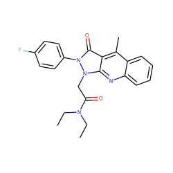 CCN(CC)C(=O)Cn1c2nc3ccccc3c(C)c2c(=O)n1-c1ccc(F)cc1 ZINC000073158949