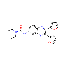 CCN(CC)C(=O)Nc1ccc2nc(-c3ccco3)c(-c3ccco3)nc2c1 ZINC000002859727